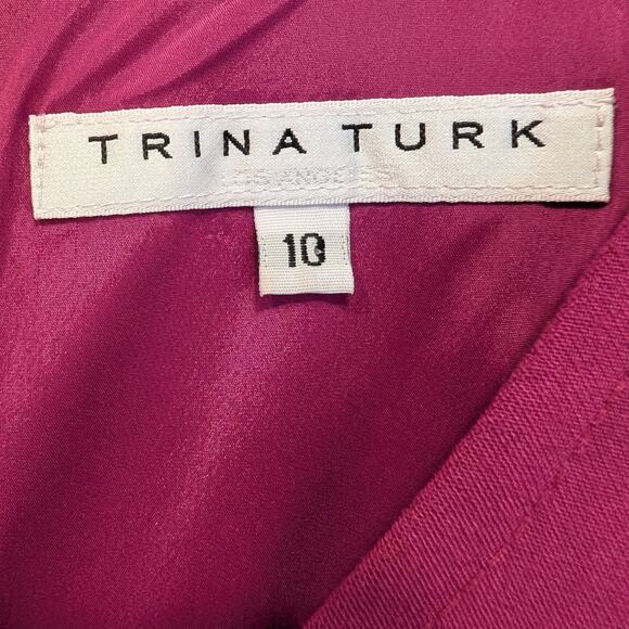 Trina Turk Silvia 3/4 Sleeve Sheath Dress Barbiecore Business Brunch - Size 10 - Picture 6 of 8